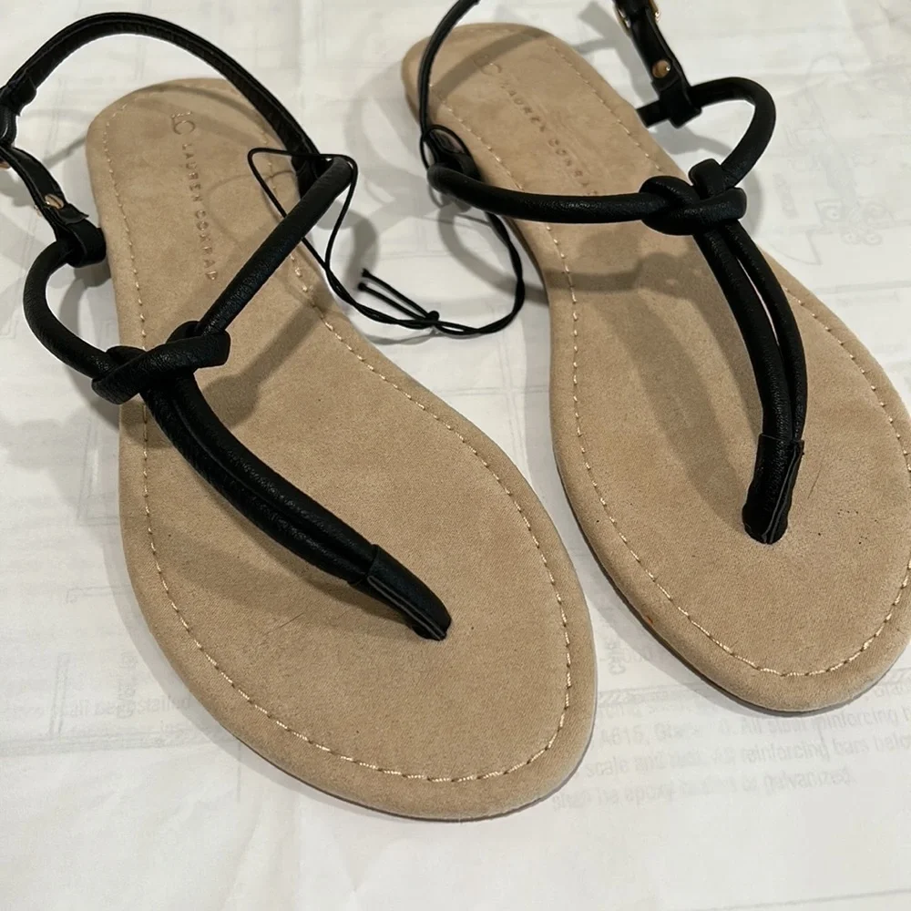 NEW Lauren Conrad women's S black strap sandles